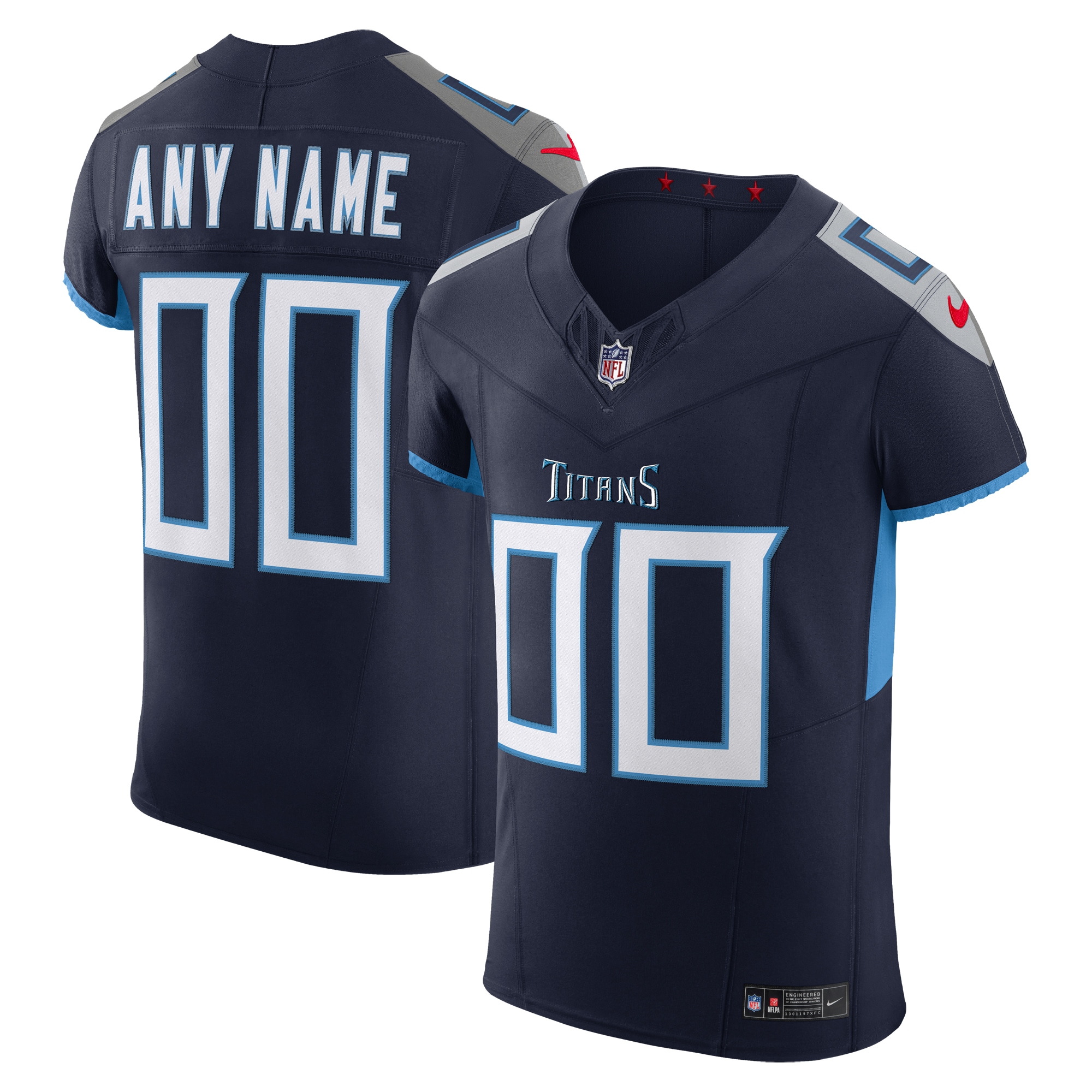 Tennessee Titans Navy Vapor F.U.S.E. Elite Custom NFL Jersey Men's