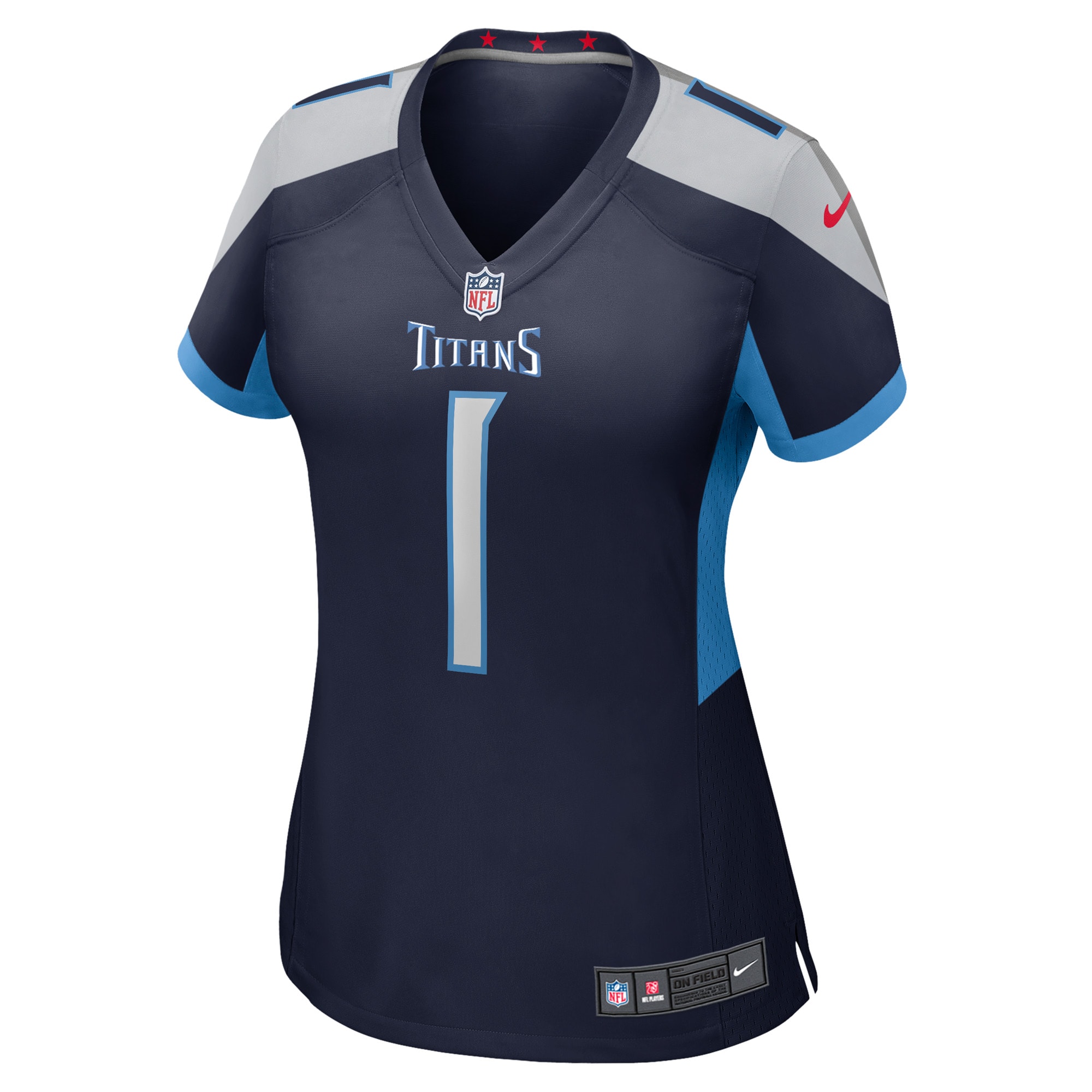 Tennessee Titans Number 1 Bride Navy Game NFL Jersey Women's