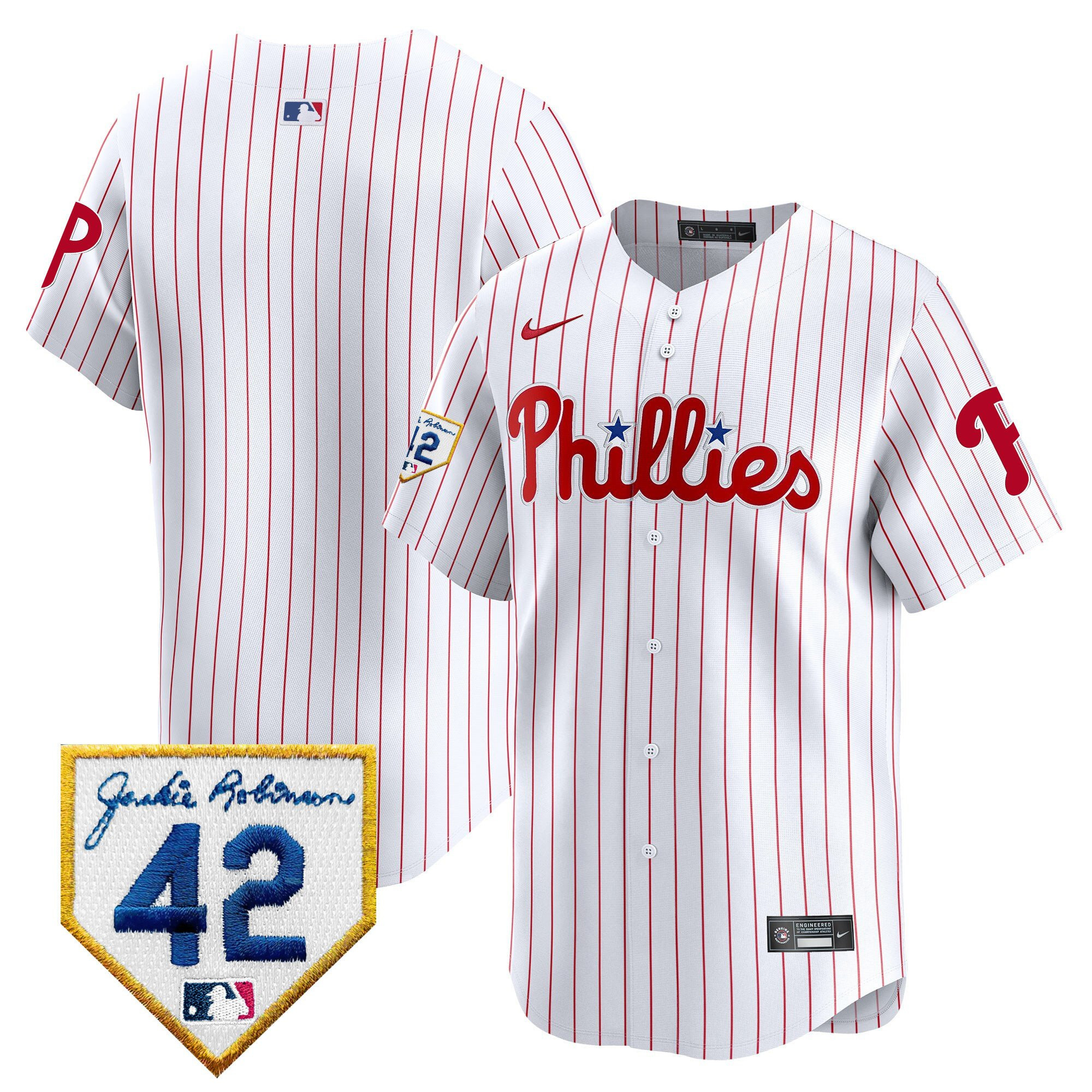 Philadelphia Phillies 2024 Jackie Robinson Patch White MLB Jersey Men's