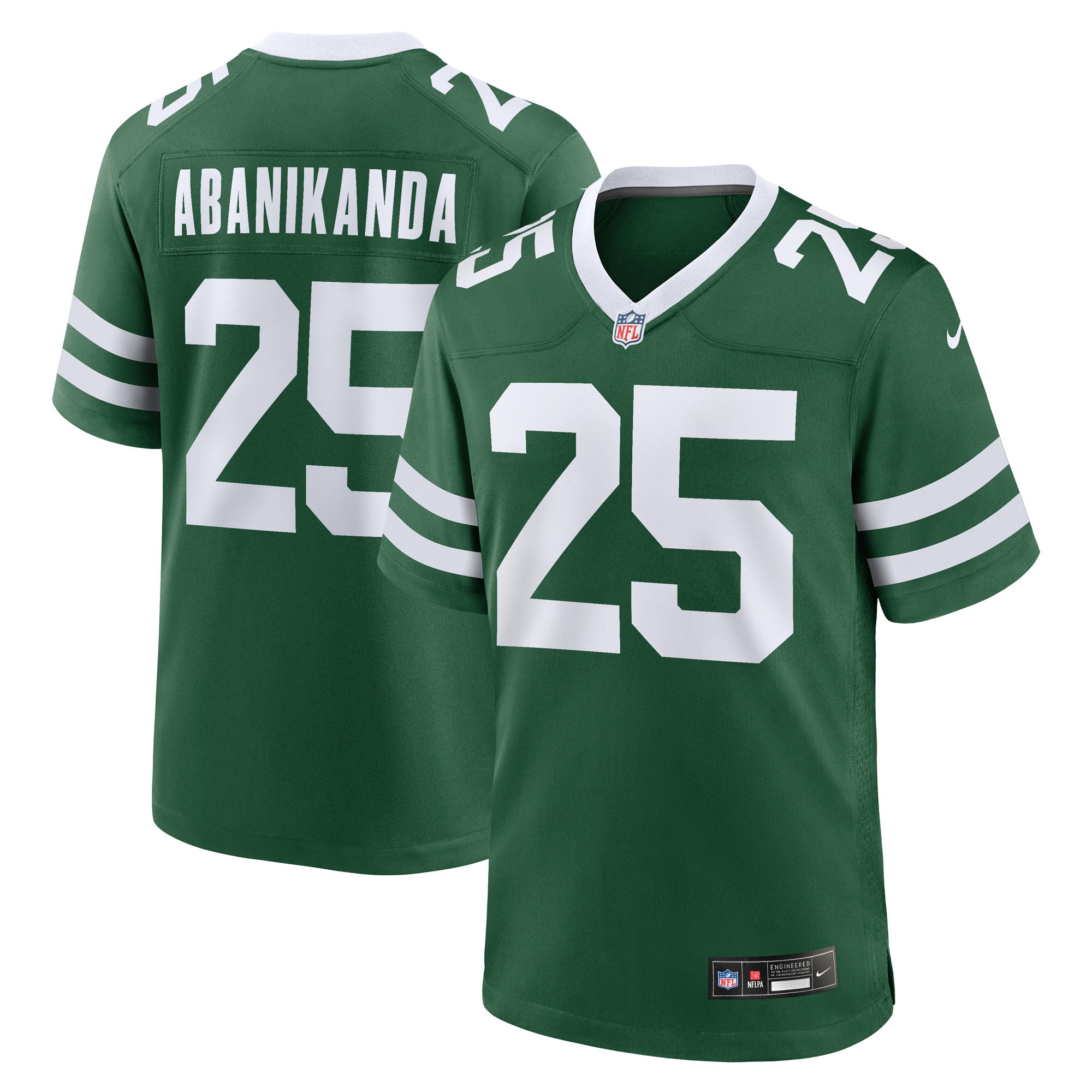 New York Jets Israel Abanikanda Legacy Green Team Game NFL Jersey Men's