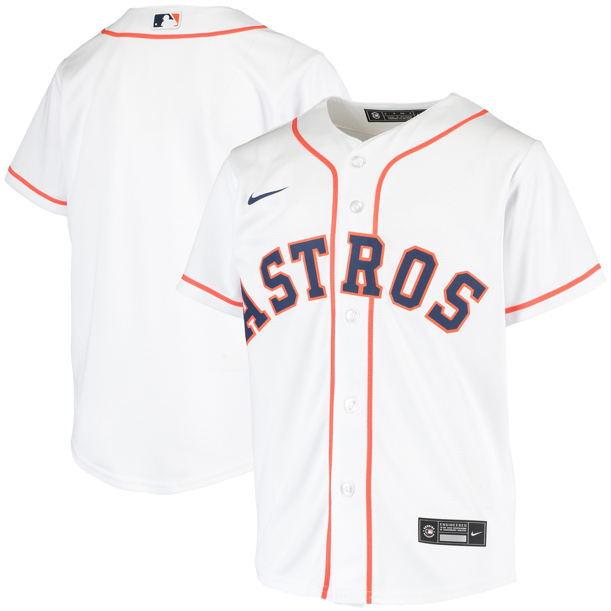 Houston Astros White Home Team MLB Jersey Youth