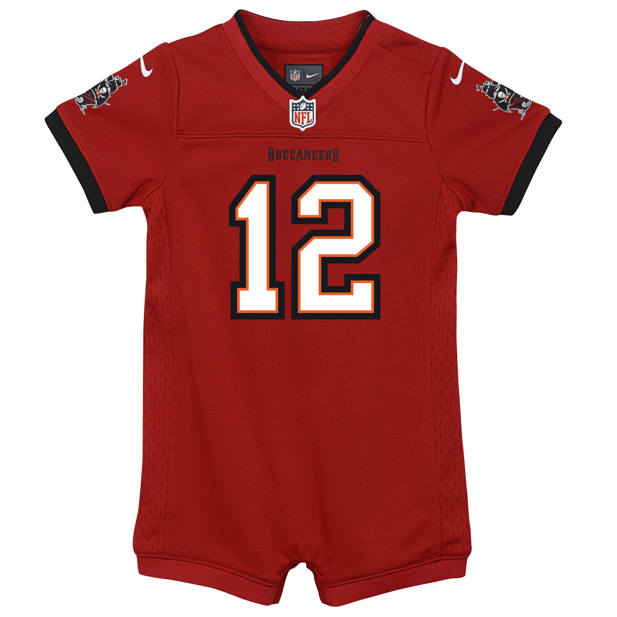 Newborn Infant Tampa Bay Buccaneers Tom Brady Red Game Romper NFL Jersey Men's