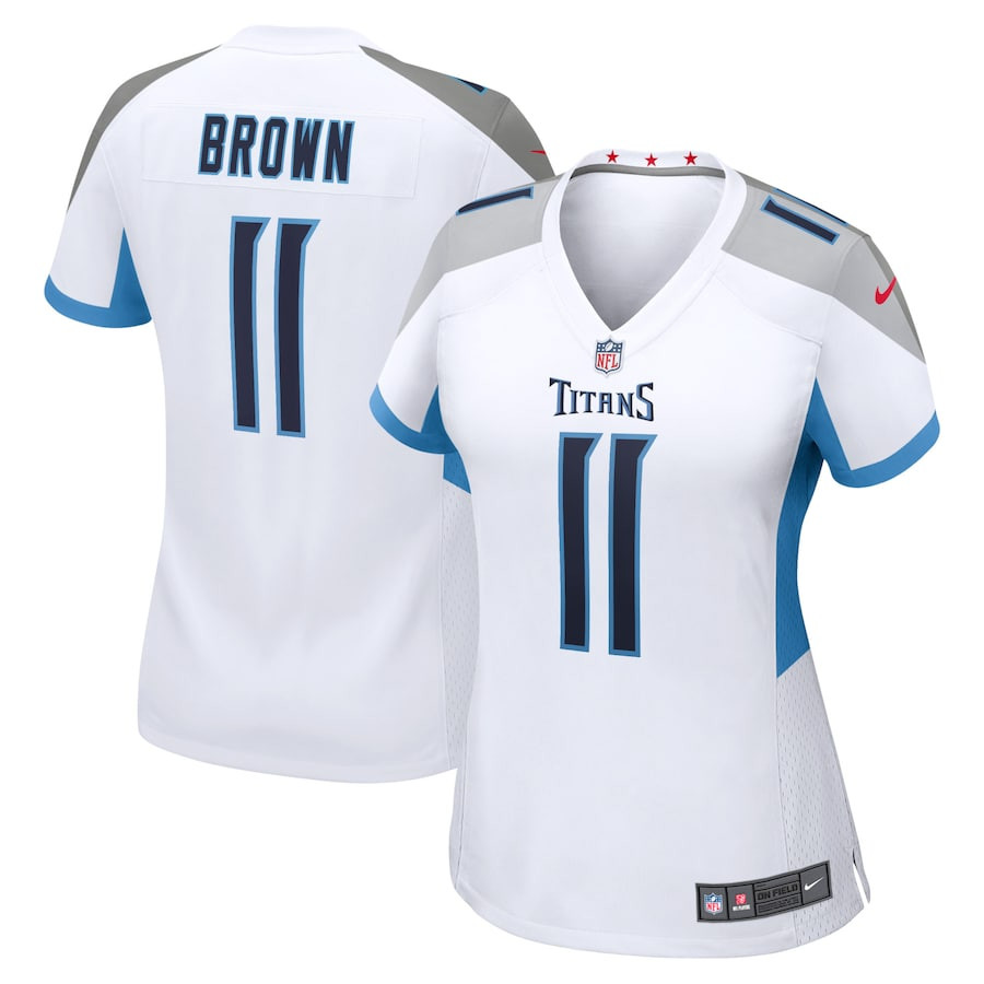 AJ Brown 11 Tennessee Titans Game White NFL Jersey Women's