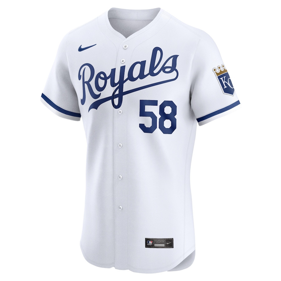 John McMillon 58 Kansas City Royals Home Elite Player White MLB Jersey Men's