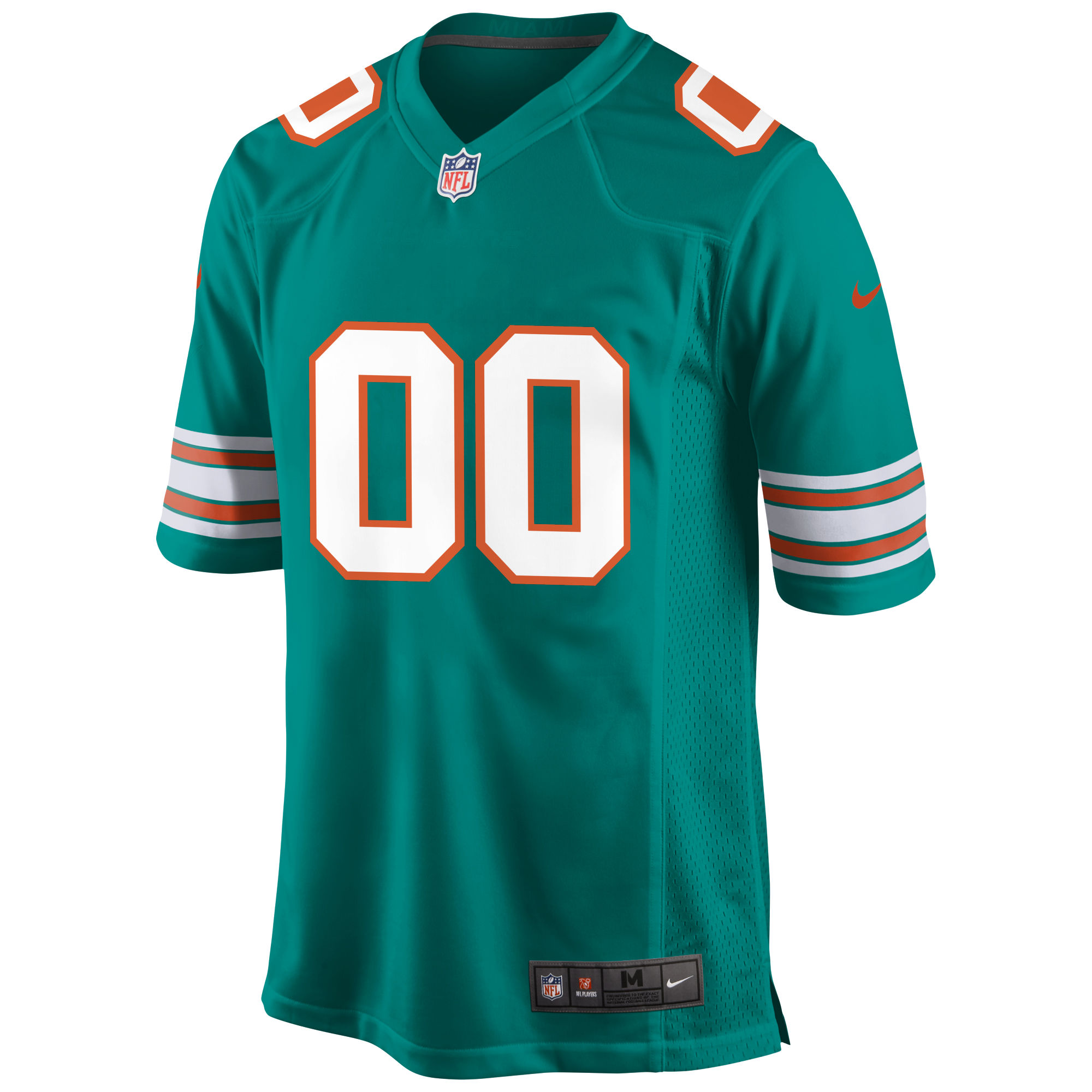 Miami Dolphins Aqua Alternate Custom Game NFL Jersey Men's