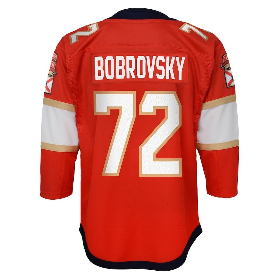Sergei Bobrovsky 72 Florida Panthers 2023 Stanley Cup Final Home Red NHL Jersey Youth