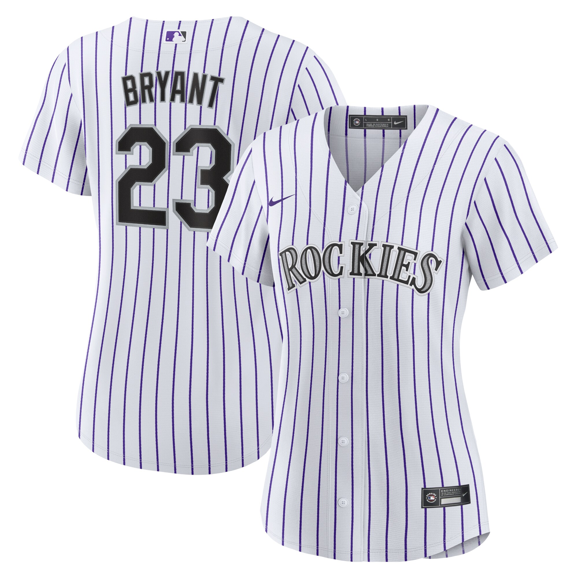 Colorado Rockies Kris Bryant White/Purple Player MLB Jersey Women's