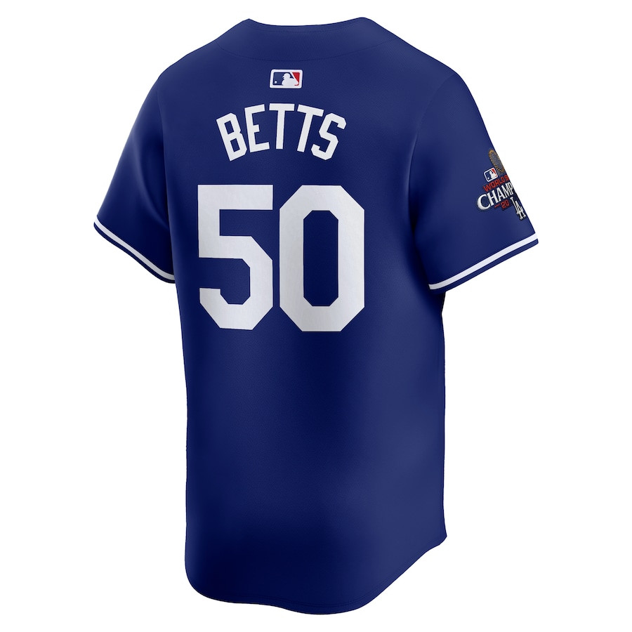 Mookie Betts 50 Los Angeles Dodgers 2024 World Series Champions Alternate Limited Player Royal MLB Jersey Men's