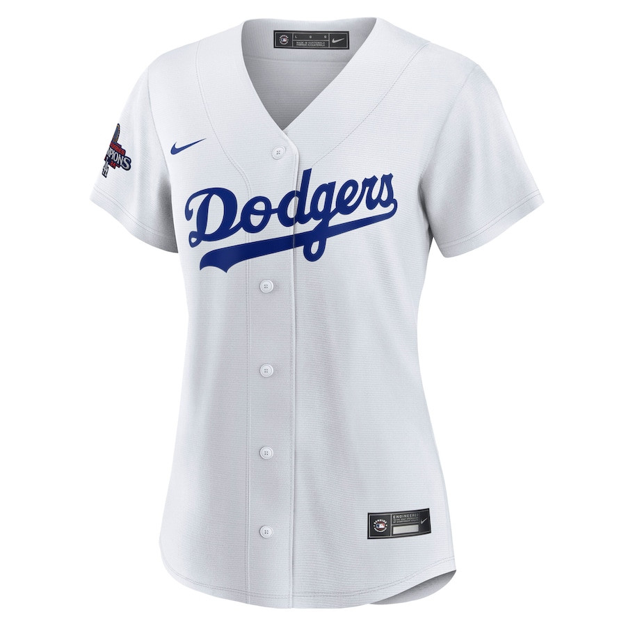 Yoshinobu Yamamoto 18 Los Angeles Dodgers 2024 World Series Champions Home Japanese Characters Player White MLB Jersey Women's