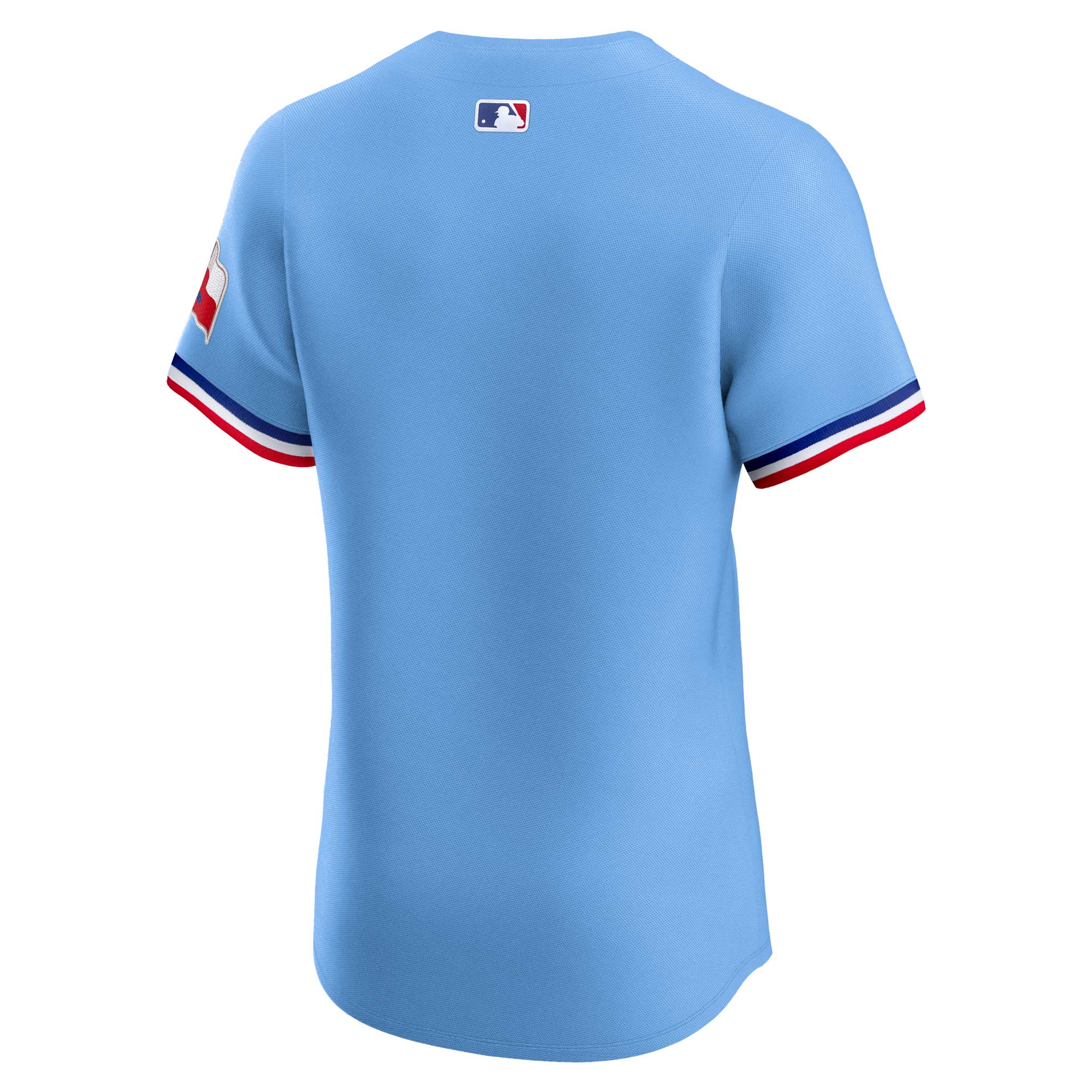Texas Rangers Light Blue Alternate Vapor Premier Elite Patch MLB Jersey Men's