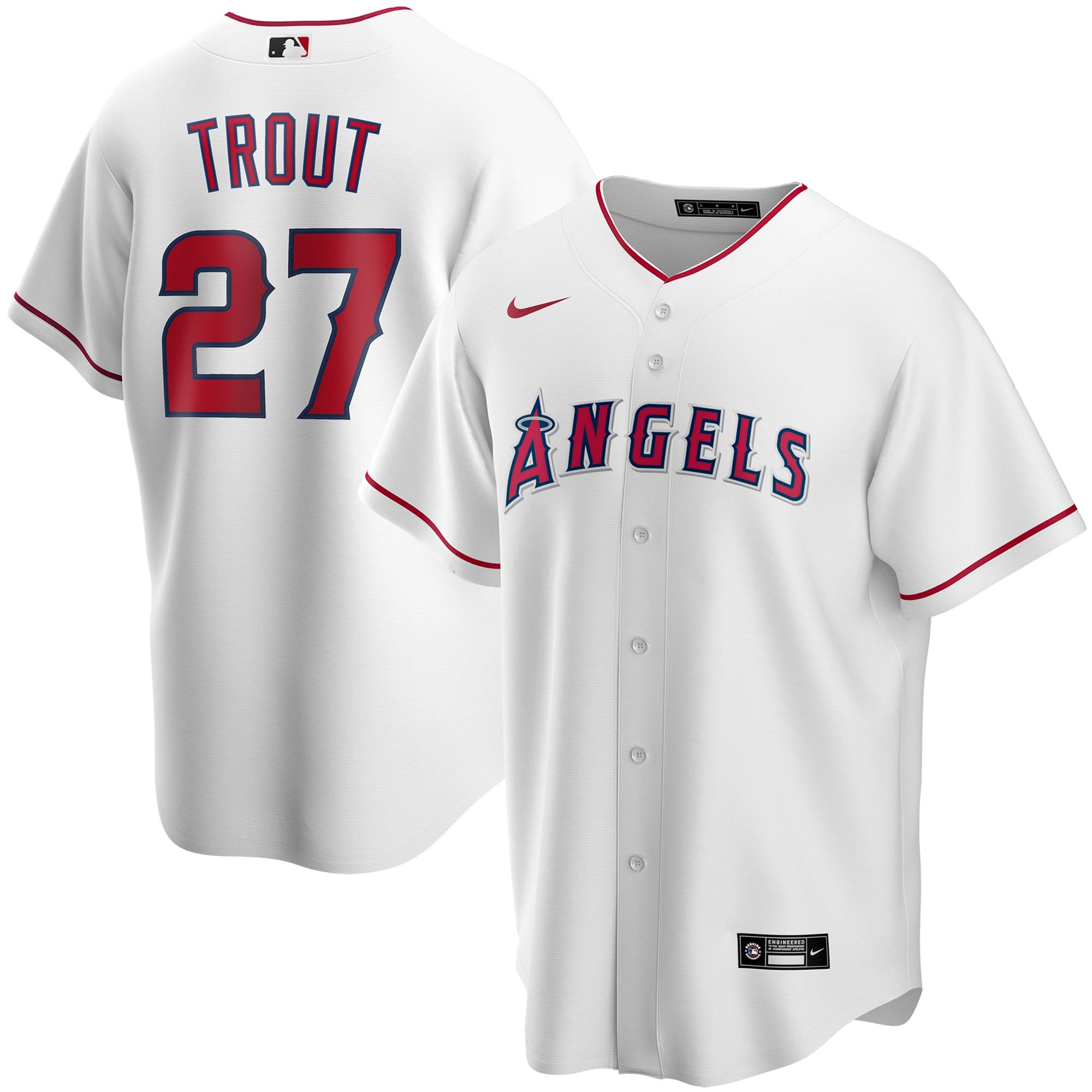 Los Angeles Angels Mike Trout White Alternate Player MLB Jersey Youth