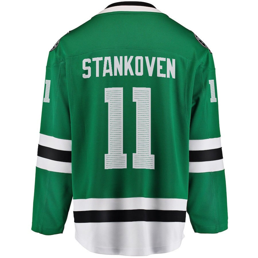 Logan Stankoven 11 Dallas Stars 2024 Playoffs Patch Home Green NHL Jersey Men's