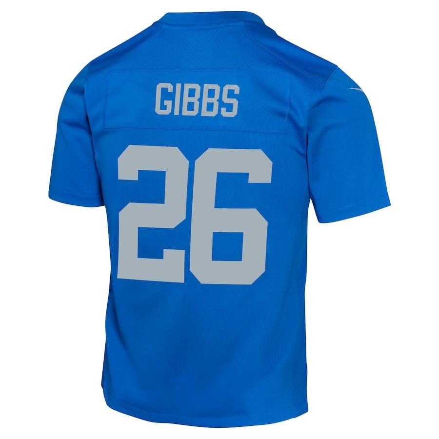 Jahmyr Gibbs 26 Detroit Lions Alternate Game Blue NFL Jersey Youth