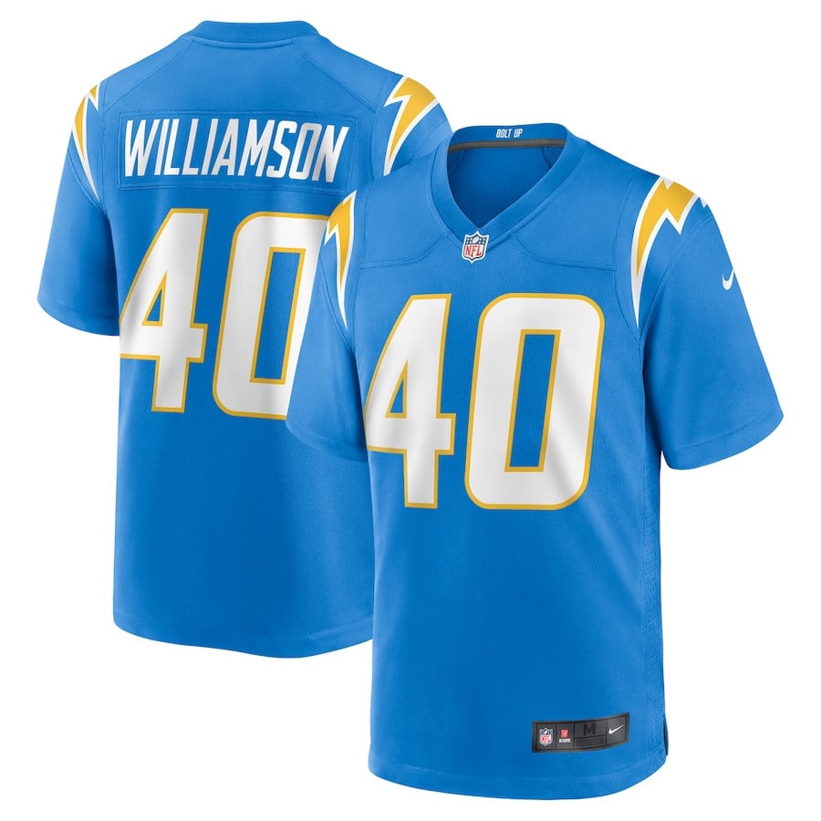 Kendall Williamson 40 Los Angeles Chargers Team Game Powder Blue NFL Jersey Men's