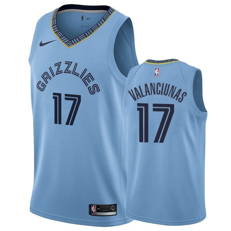 Memphis Grizzlies Jonas Valanciunas 17 Statet Blue NBA Jersey Men's