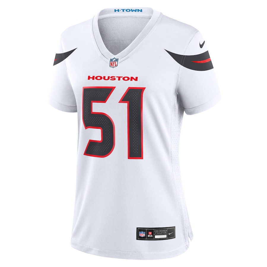 Will Anderson Jr. 51 Houston Texans Game White NFL Jersey Women's