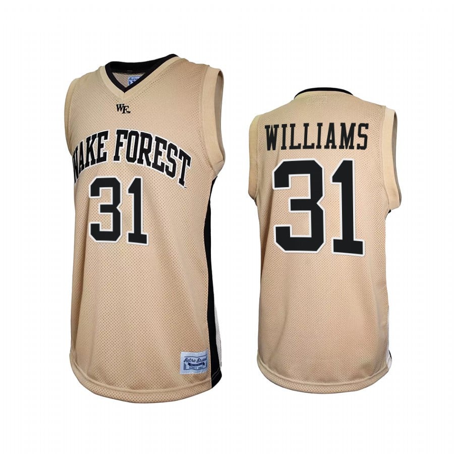 Alondes Williams 31 Wake Forest Demon Deacons Gold Retro NCAA Jersey Men's