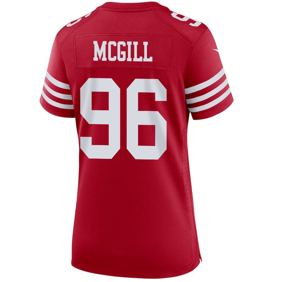 T.Y. McGill 96 San Francisco 49ers Super Bowl LVIII Patch Game Scarlet NFL Jersey Women's