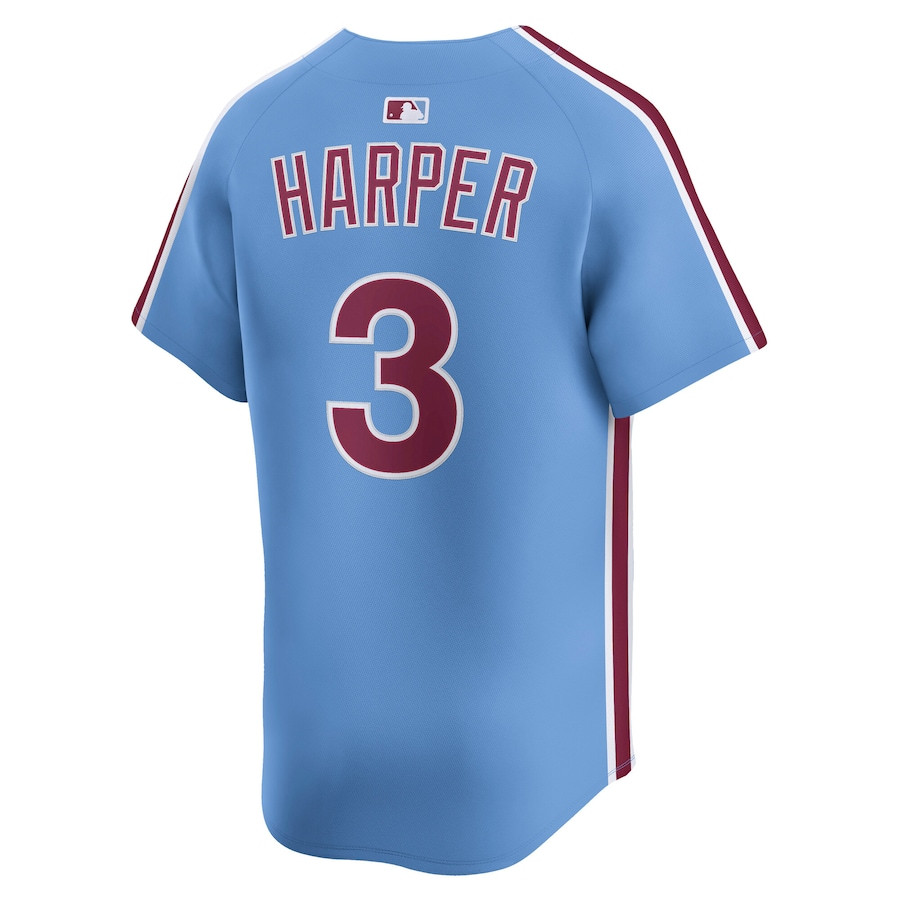 Bryce Harper 3 Philadelphia Phillies Alternate Limited Player Light Blue MLB Jersey Men's