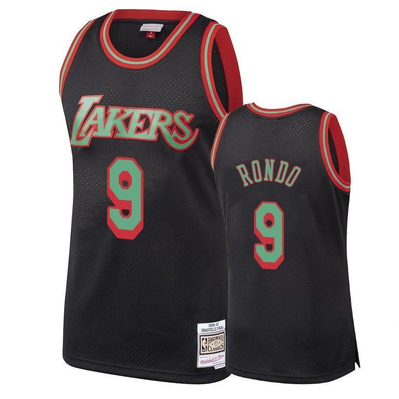 Los Angeles Lakers Rajon Rondo 9 Classics Christmas Black NBA Jersey Men's