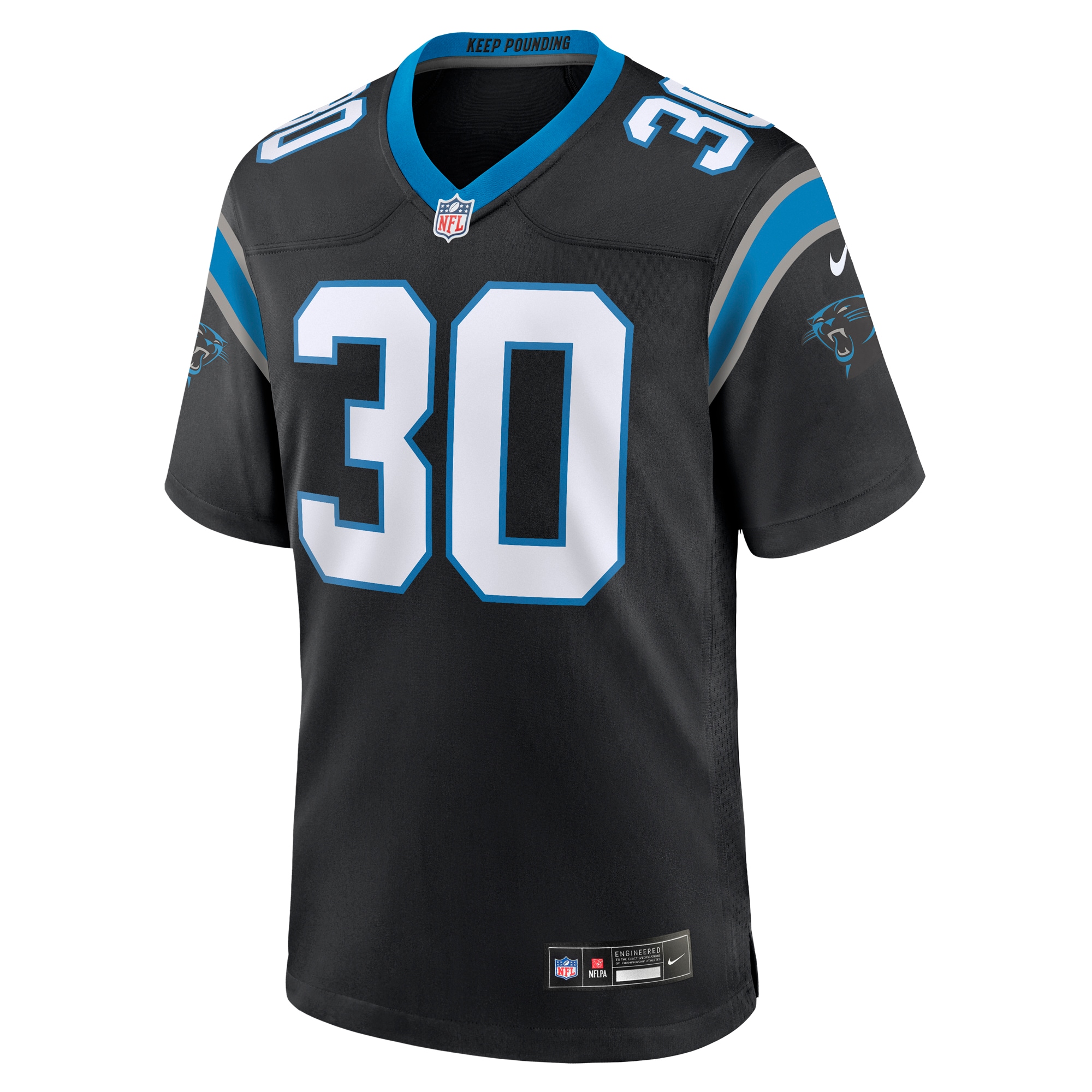 Carolina Panthers Chuba Hubbard Black Team Game NFL Jersey Men's