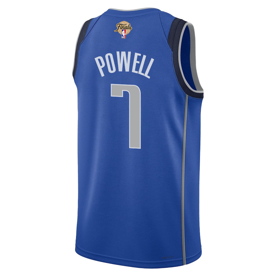 Dwight Powell 7 Dallas Mavericks 2024 FINALS PATCH Swingman Icon Edition Blue NBA Jersey Men's