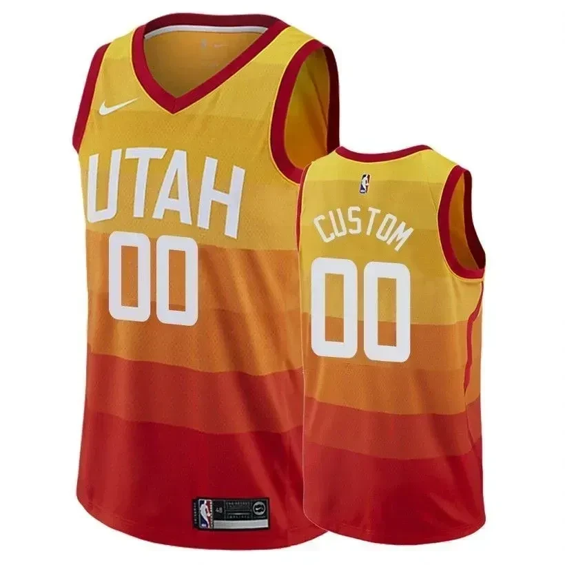 Utah Jazz Custom 00 City Gold NBA Jersey Men's