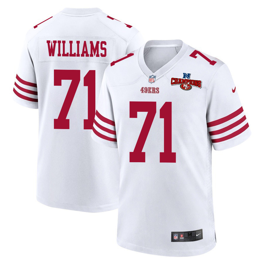 Trent Williams 71 San Francisco 49ers NFC Champions Patch Game White NFL Jersey Men's