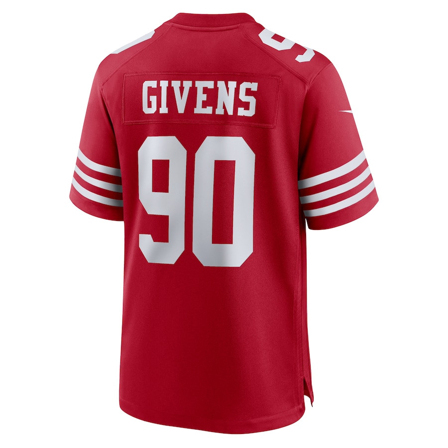 Kevin Givens 90 San Francisco 49ers Game Scarlet NFL Jersey Men's
