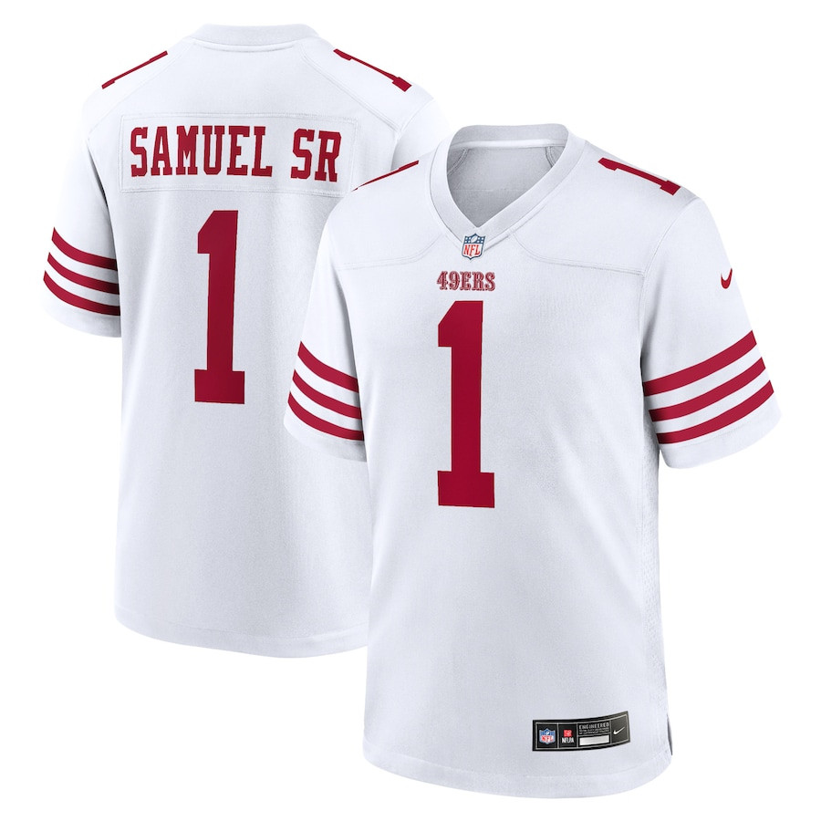 Deebo Samuel Sr 1 San Francisco 49ers Game White NFL Jersey Men's