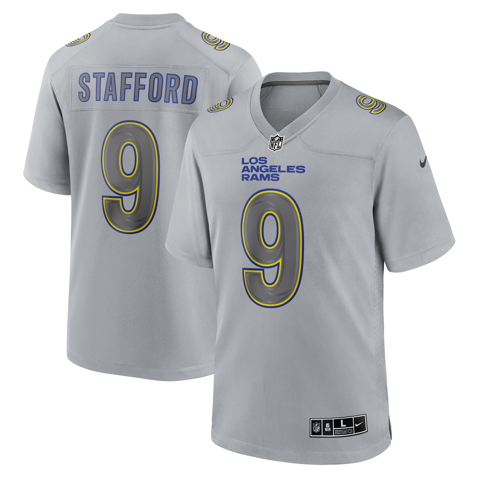 Los Angeles Rams Matthew Stafford Gray Atmosphere Fashion Game NFL Jersey Men's