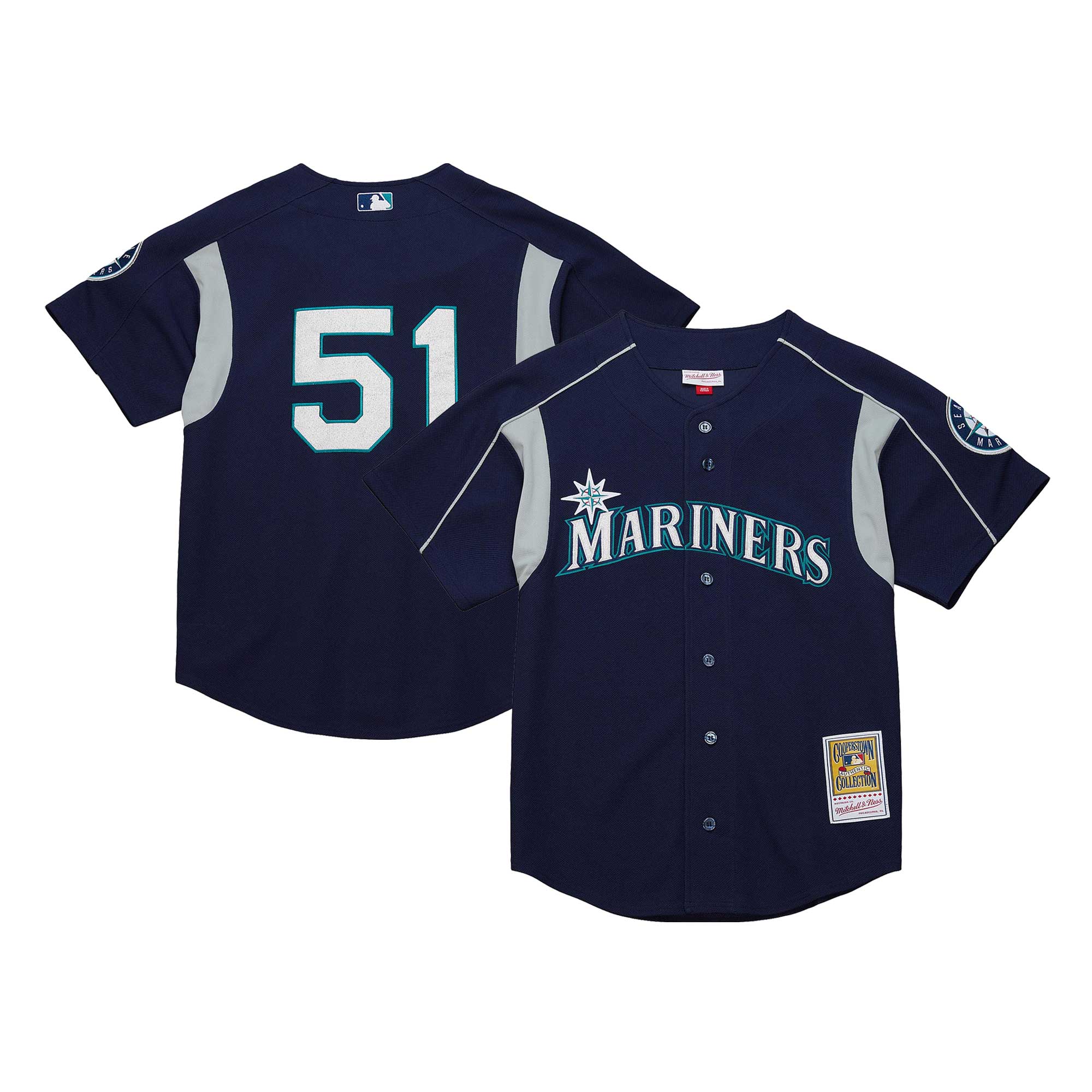 Seattle Mariners Ichiro Suzuki Mitchell Ness Navy Cooperstown Collection Batting Practice MLB Jersey Men's