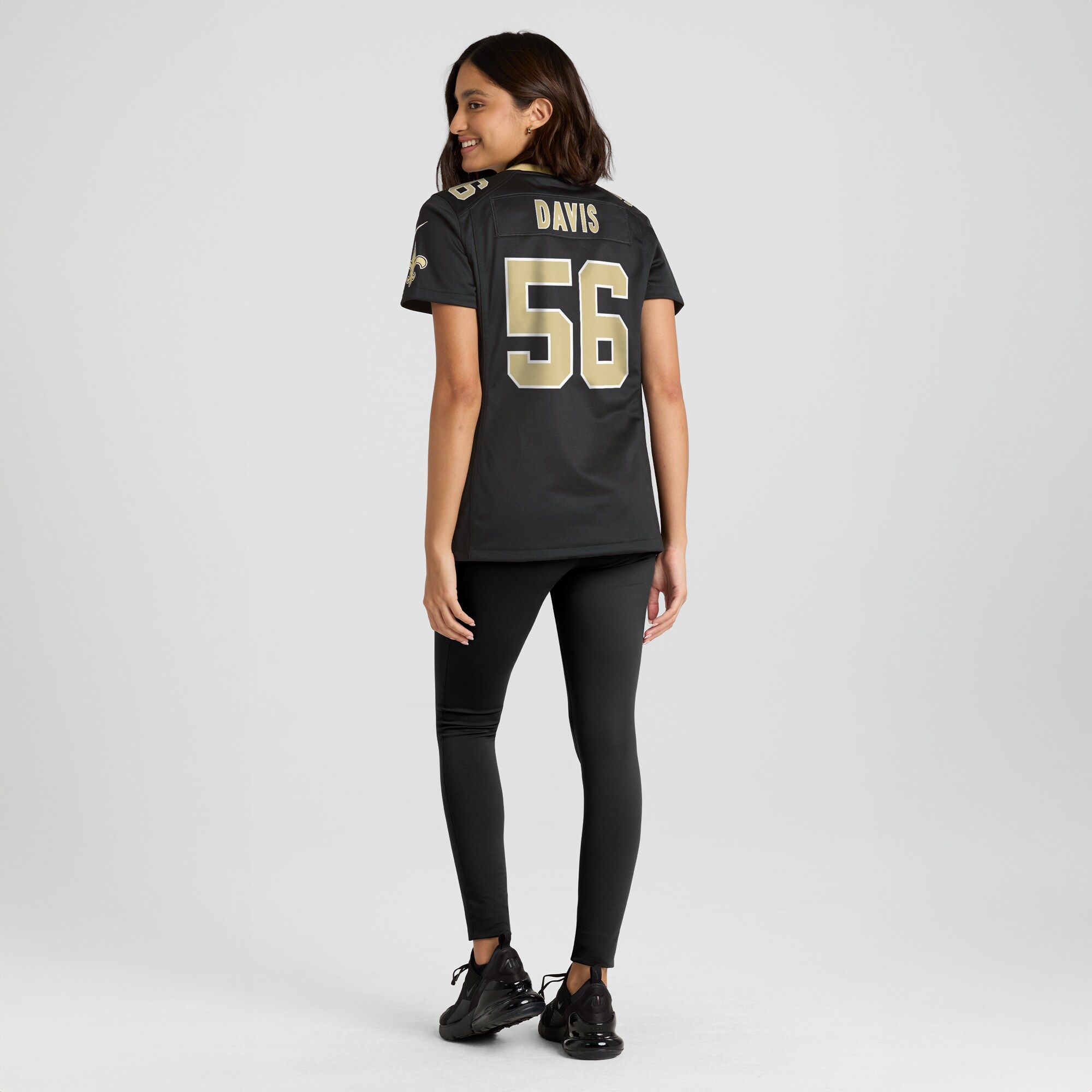 New Orleans Saints Demario Davis Black Game NFL Jersey Women's