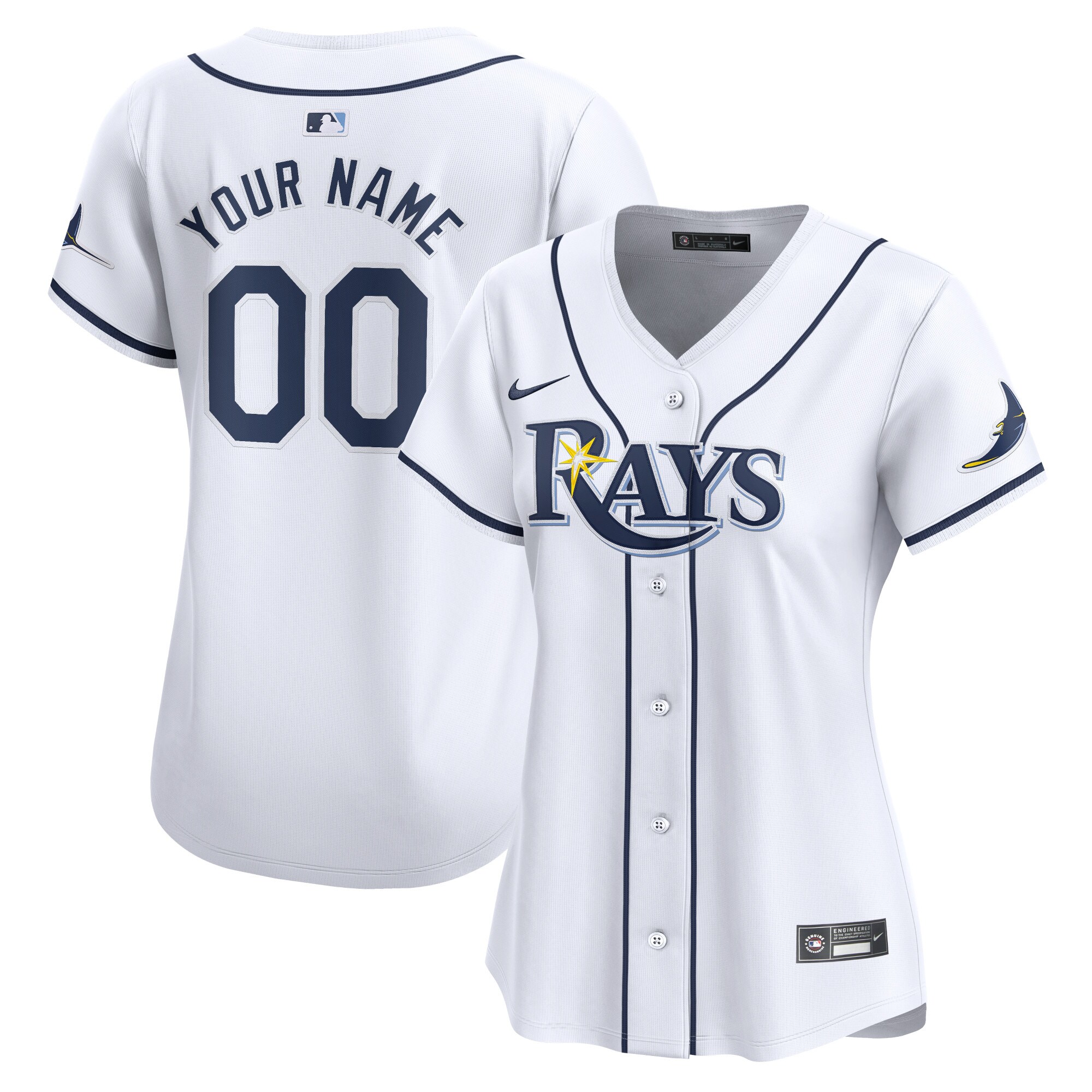 Tampa Bay Rays White Home Limited Custom MLB Jersey Women's