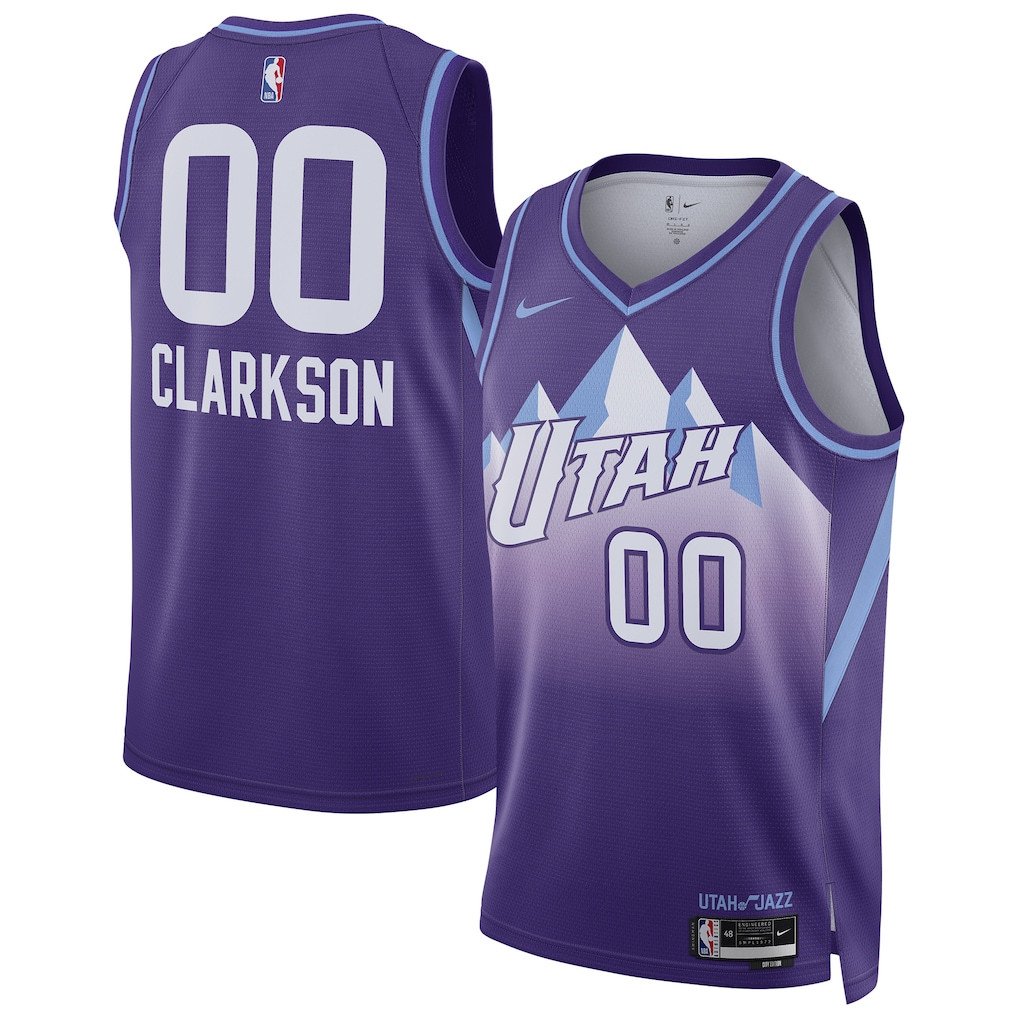 Jordan Clarkson 00 Utah Jazz Unisex 2024/25 Swingman Player City Edition Purple NBA Jersey Unisex