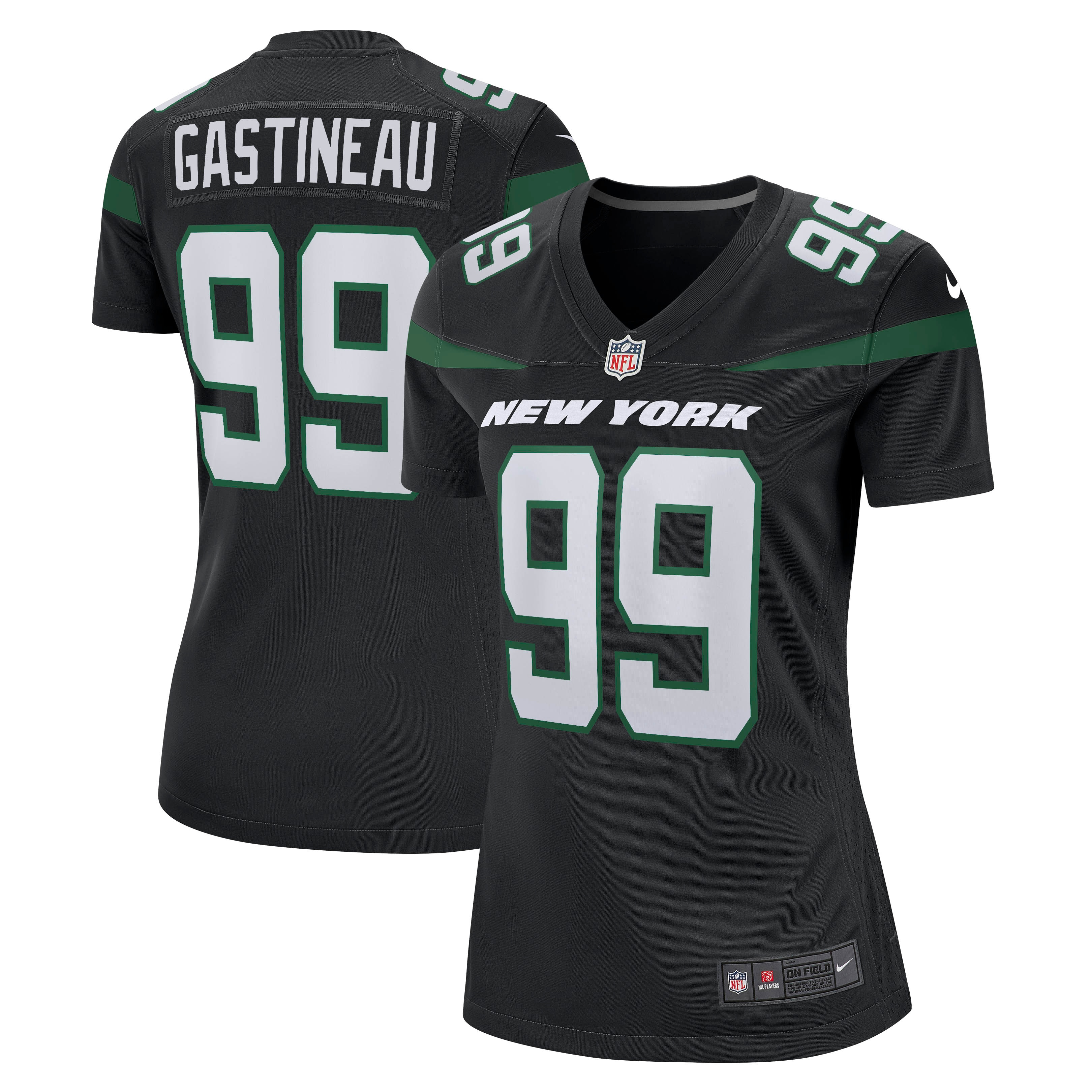 New York Jets Mark Gastineau Stealth Black Game NFL Jersey Women's