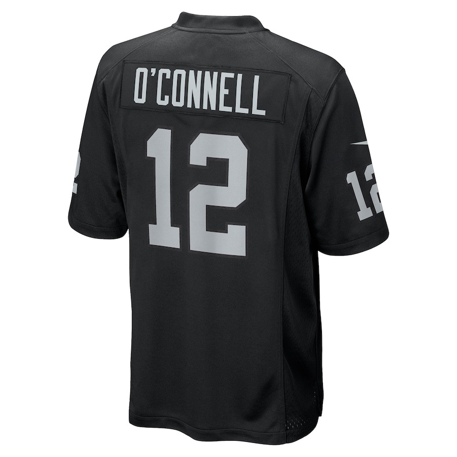 Aidan O'Connell 12 Las Vegas Raiders Team Game Black NFL Jersey Men's