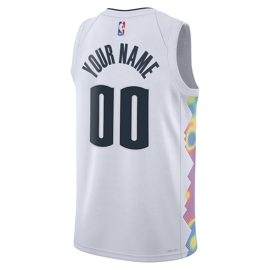Denver Nuggets Unisex 2024/25 Custom Swingman City Editio White NBA Jersey Unisex