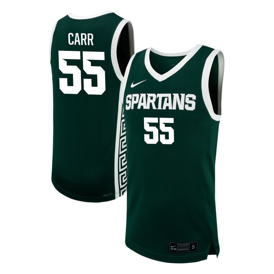 Coen Carr 55 Michigan State Spartans NIL Green NCAA Jersey Men's