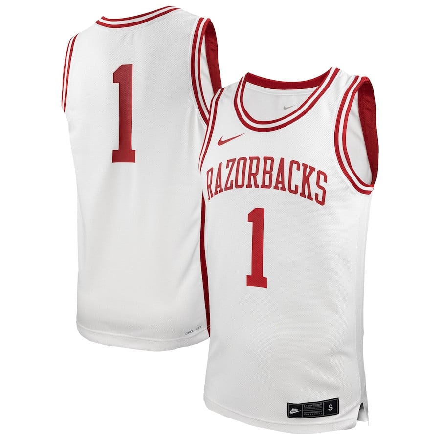 Arkansas Razorbacks White #1 NCAA Jersey Men's