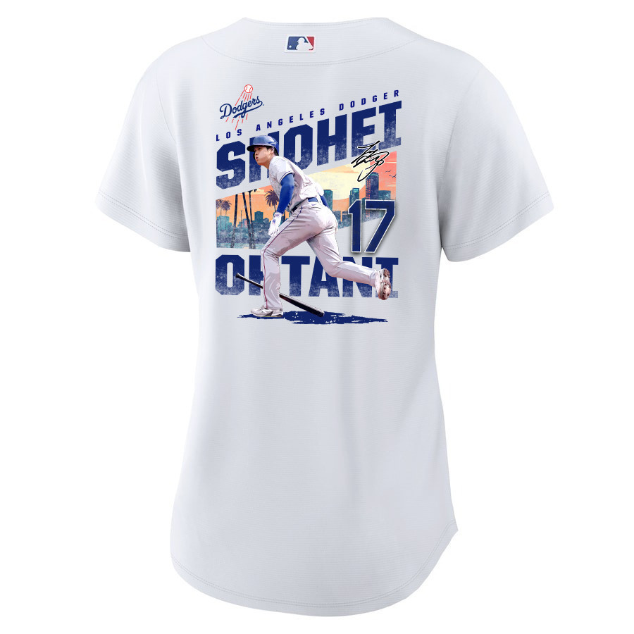 Shohei Ohtani 17 Los Angeles Dodgers Signed Homerun 2023 Home White MLB Jersey Women's