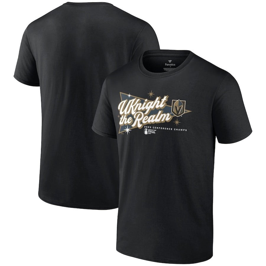 Vegas Golden Knights 2023 Western Conference Champions Home Ice T-Shirt Black NHL Jersey Men's