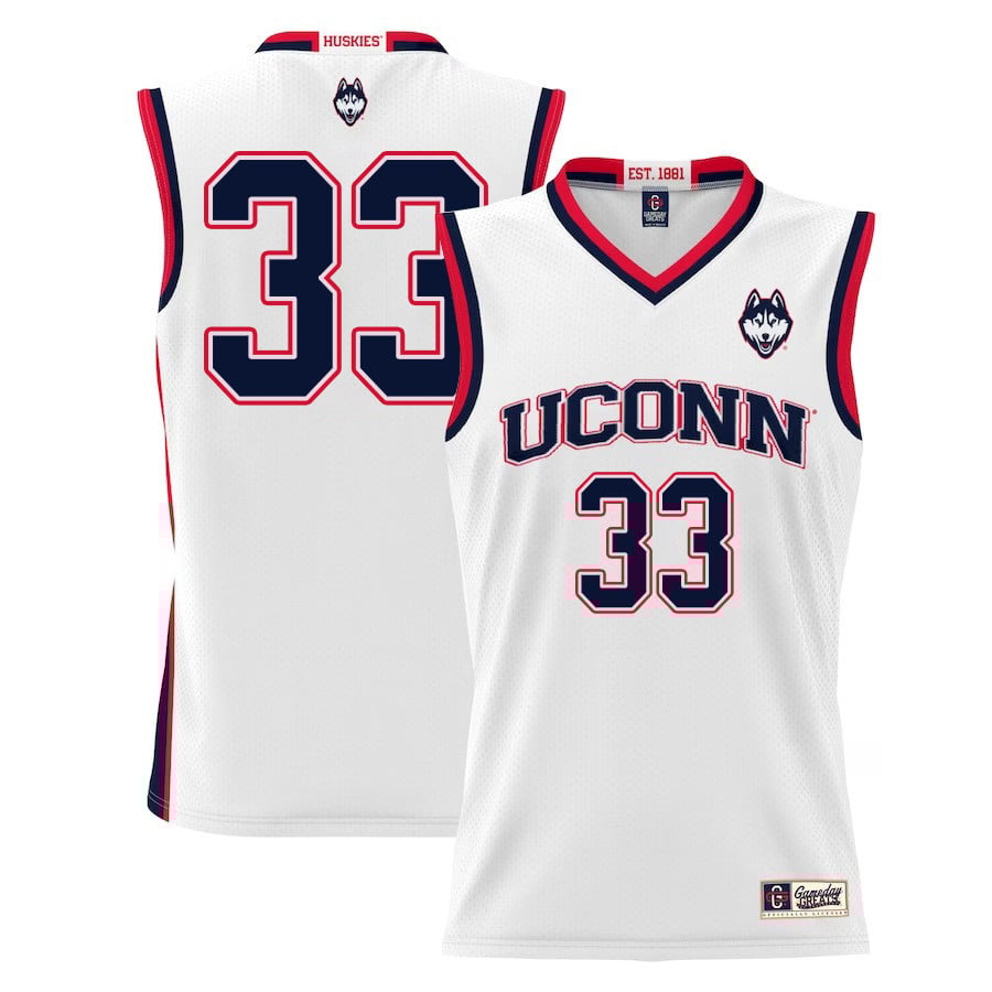 Apostolos Roumoglou 33 UConn Huskies White NCAA Jersey Men's