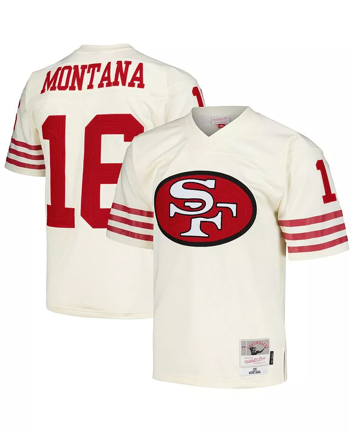 Joe Montana San Francisco 49ers Mitchell & Ness Chainstitch Legacy Jersey - Cream