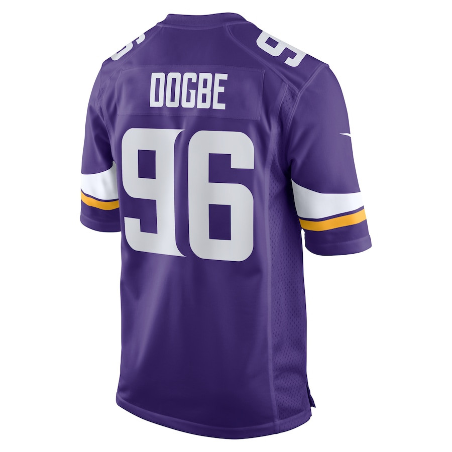 Michael Dogbe 96 Minnesota Vikings Team Game Purple NFL Jersey Men's