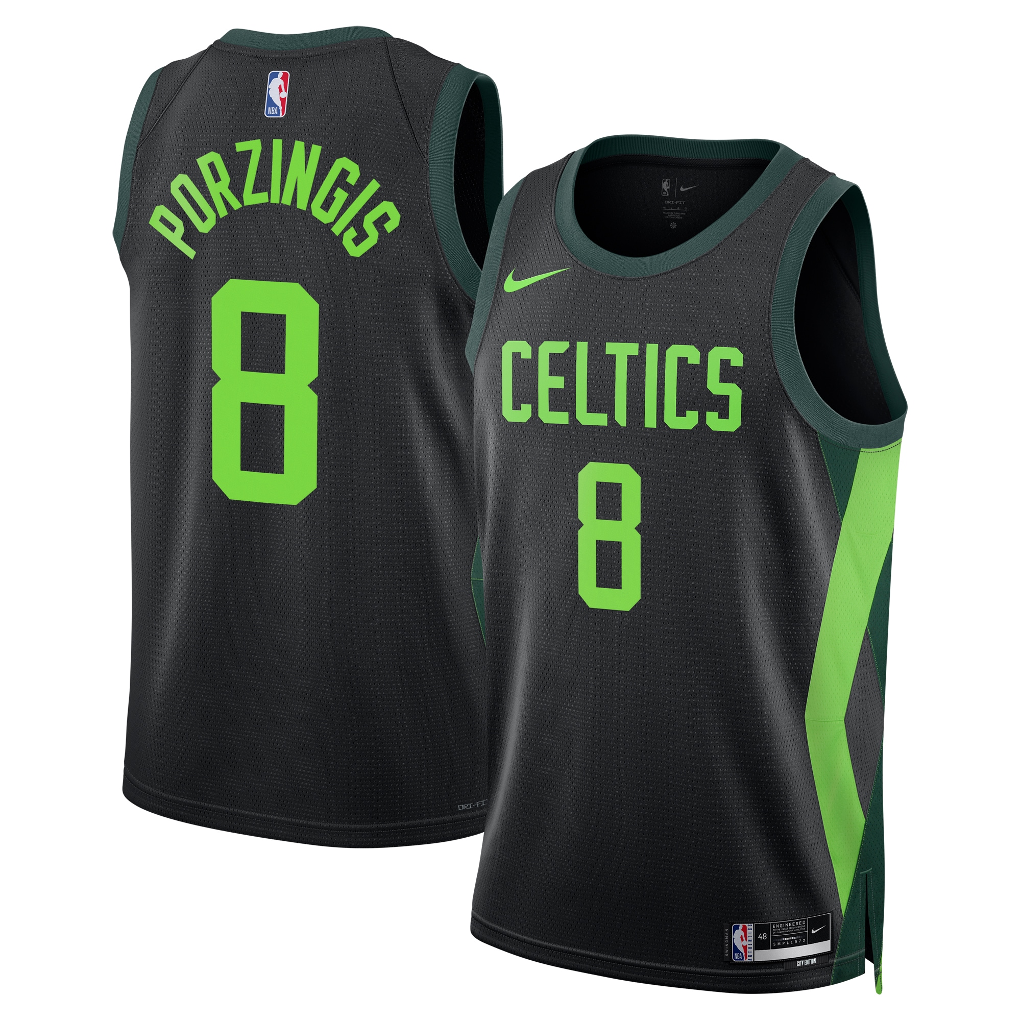 Boston Celtics City Edition Swingman 2024 Black Kristaps Porzingi Unisex NBA Jersey Unisex
