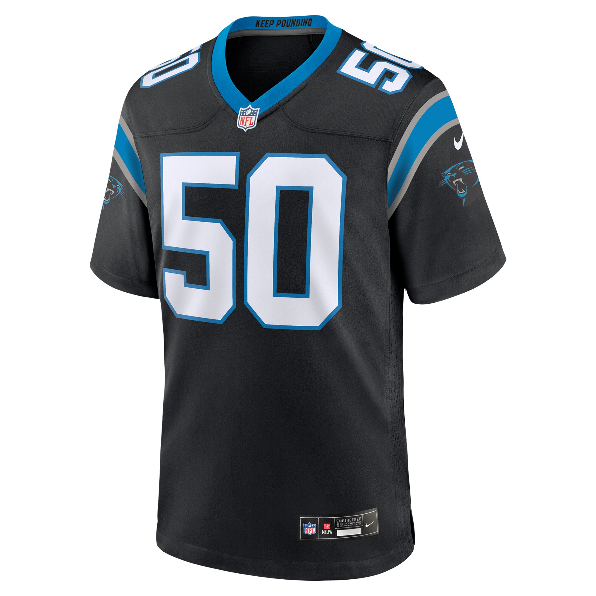Carolina Panthers Robert Hunt Black Game NFL Jersey Men's