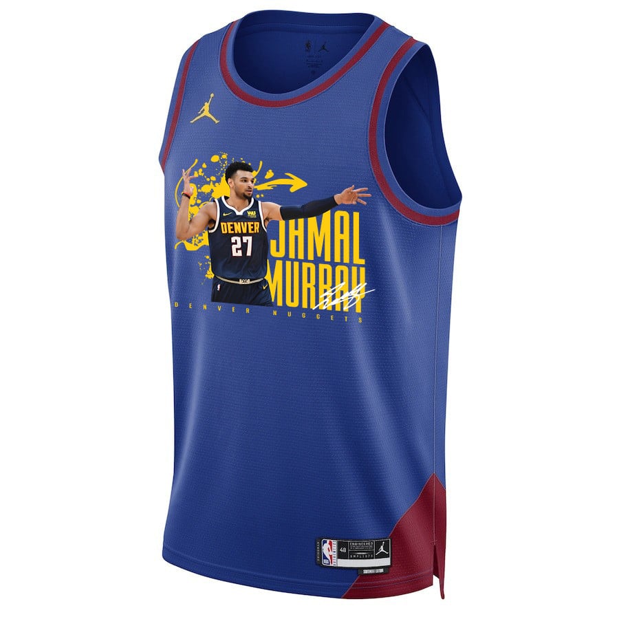 Jamal Murray 27 Denver Nuggets Rising Star 2023 Champions Swingman Blue NBA Jersey Men's