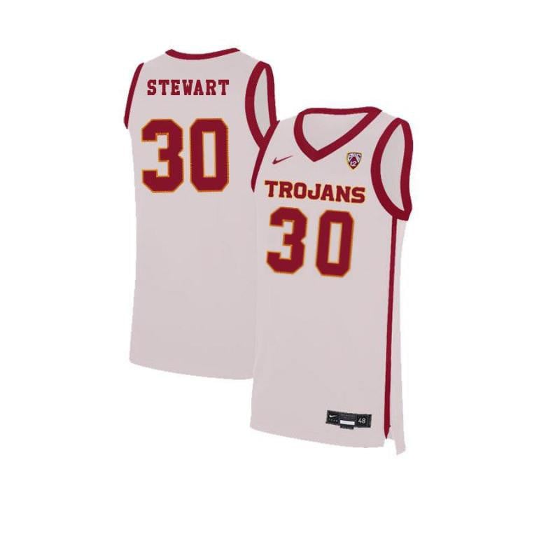 30 Elijah Stewar White Elite USC Trojans NCAA Jersey Men's
