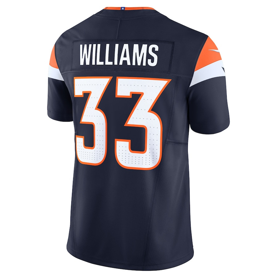 Javonte Williams 33 Denver Broncos Alternate Vapor F.U.S.E. Limited Navy NFL Jersey Men's